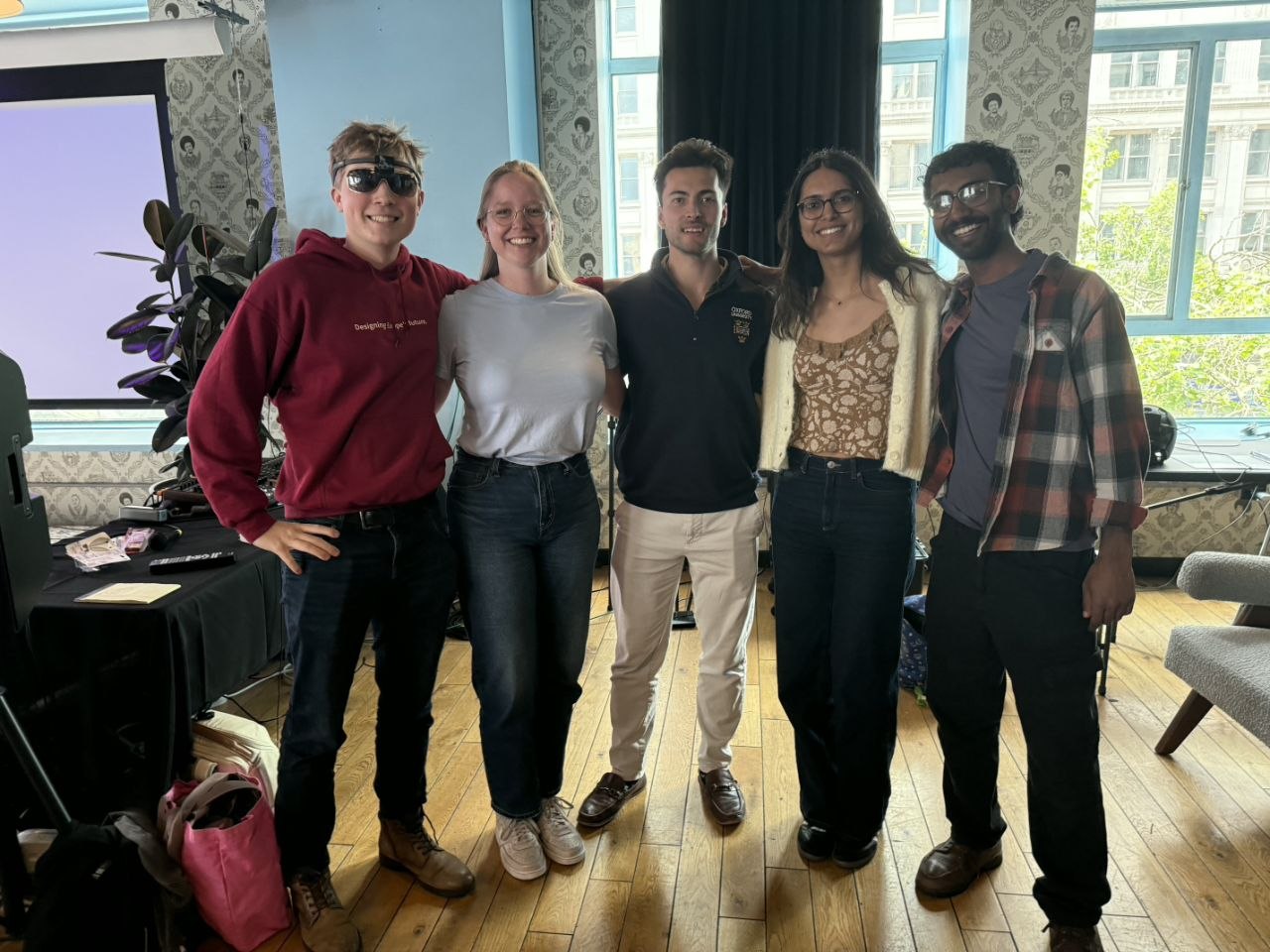 Five Global NeuroHack organisers together at Frontier Tower in San Francisco